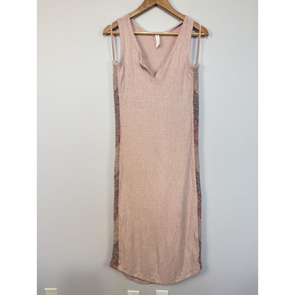 Anthropologie Daily Practice Dress Women's Small Pink Knit Sweater Tank Midi